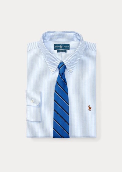 Camisa Polo Ralph Lauren Bengal-Striped Oxford Homem 79824-QEWF